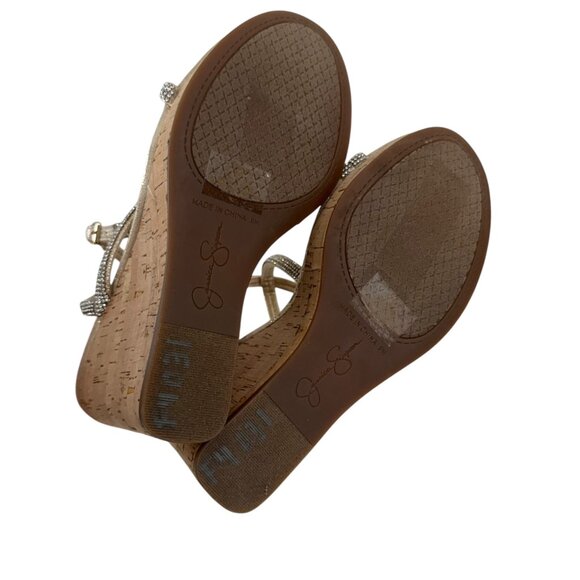 Jessica Simpson Tenley Womens Rhinestone Ankle Strap Platform Wedge Sandals 8M - Picture 10 of 12